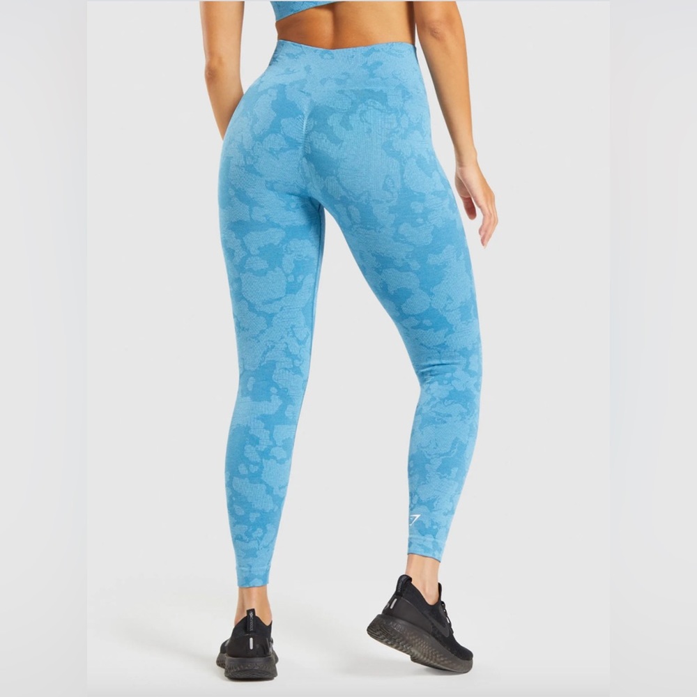 Gymshark Adapt Camo Seamless Leggings - Luna Blue
